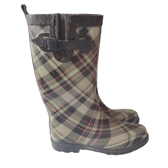 capelli plaid rain boots